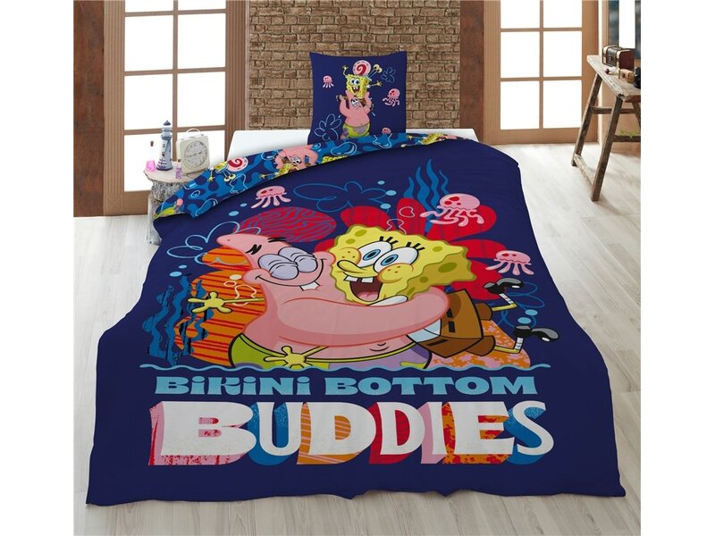 SpongeBob Duvet Cover - Buddies - Single - 140 x 200 cm - 65 x 65 cm - Polycotton