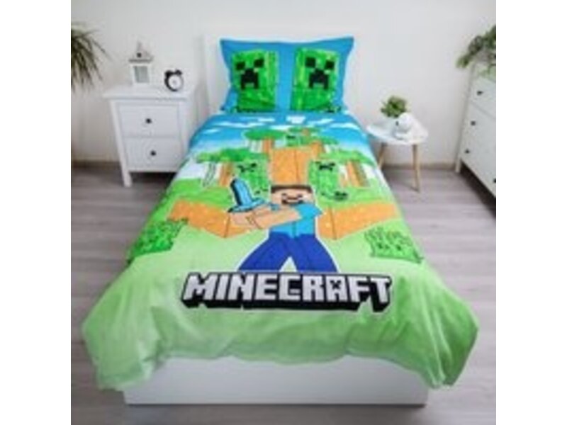 Minecraft Jungle Fight Duvet Cover - 140 x 200 cm + 70 x 90 cm - Cotton