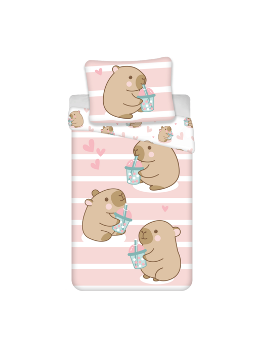 Capybara Bettbezug Kawaii 140 x 200 cm / 70 x 90 cm Baumwolle