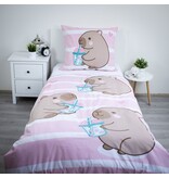 Capybara Dekbedovertrek Kawaii - 140 x 200 cm / 70 x 90 cm - Katoen