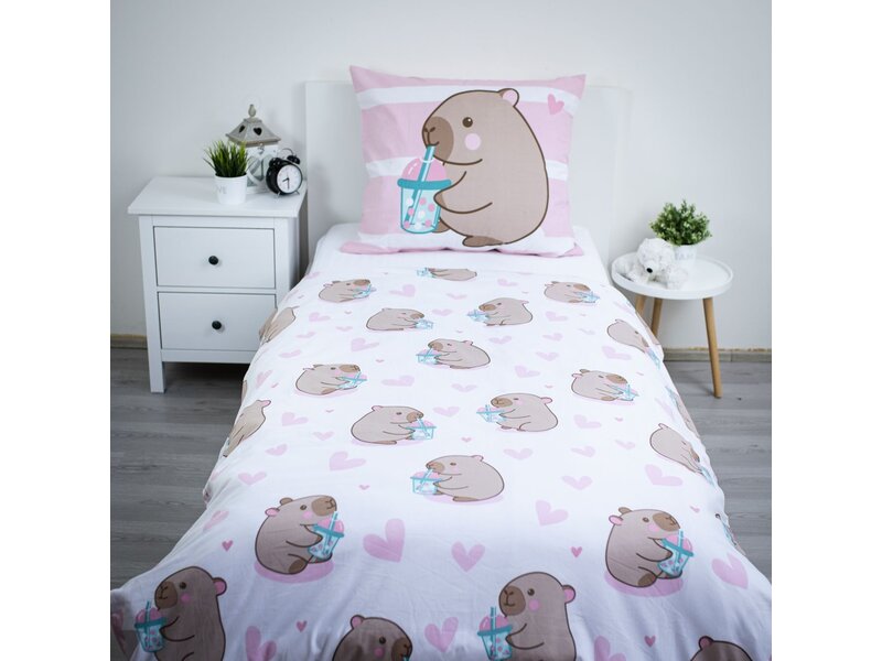 Capybara Duvet cover Kawaii - 140 x 200 cm / 70 x 90 cm - Cotton