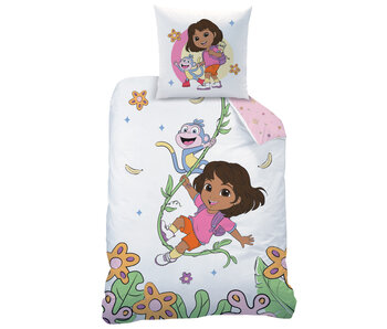 Dora the Explorer Dekbedovertrek Explore 140 x 200 + 63 x 63 cm Katoen