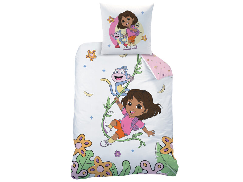 Dora the Explorer Dekbedovertrek Explore - 140 x 200 + 63 x 63 cm - Katoen