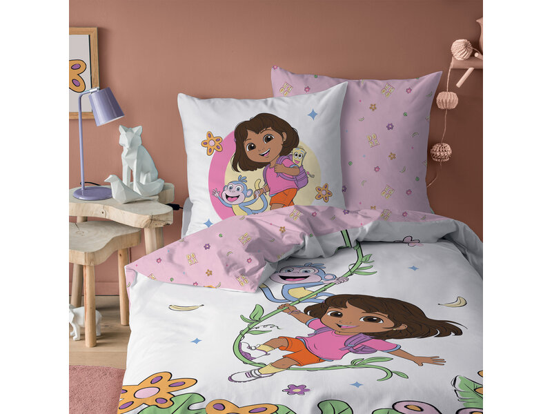 Dora the Explorer Dekbedovertrek Explore - 140 x 200 + 63 x 63 cm - Katoen