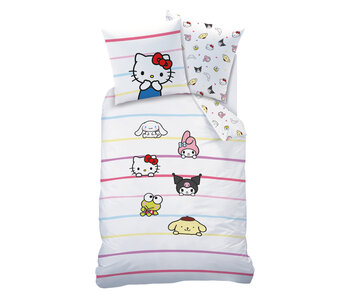 Sanrio Dekbedovertrek Friendly 140 x 200 + 63 x 63 cm Katoen