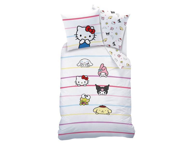 Sanrio Dekbedovertrek Friendly - 140 x 200 + 63 x 63 cm - Katoen