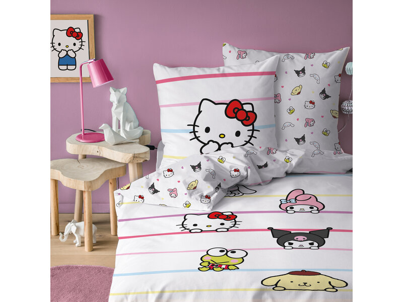 Sanrio Friendly Duvet Cover - 140 x 200 + 63 x 63 cm - Cotton