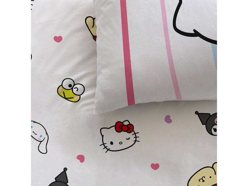 Hello Kitty Friendly Duvet Cover - 140 x 200 + 63 x 63 cm - Cotton
