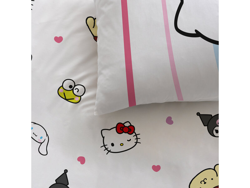 Sanrio Dekbedovertrek Friendly - 140 x 200 + 63 x 63 cm - Katoen