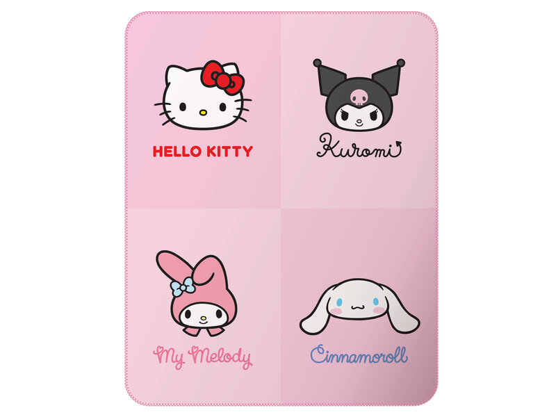 Sanrio Couverture polaire à carreaux Réunion - 110 x 140 cm - Polyester