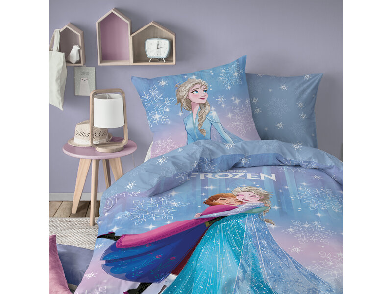 Disney Frozen Housse de couette La Reine des Neiges - 140 x 200 + 63 x 63 cm - Coton