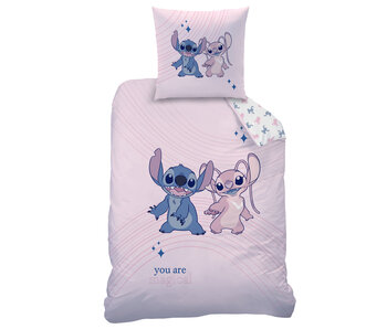 Disney Lilo & Stitch Housse de couette Amour 140 x 200 + 63 x 63 cm Coton
