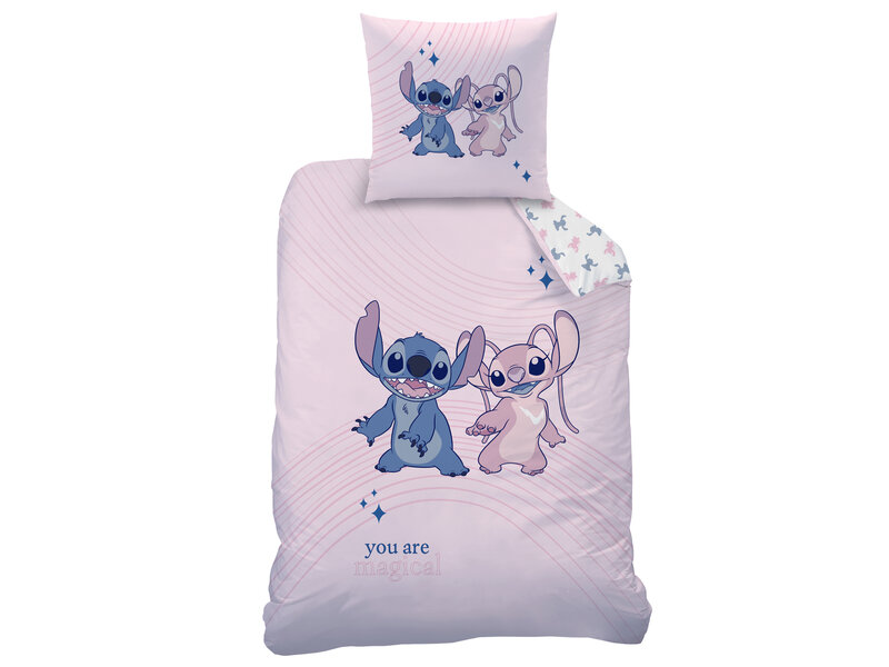 Disney Lilo & Stitch Bettbezug „Amour“ – 140 x 200 + 63 x 63 cm – Baumwolle