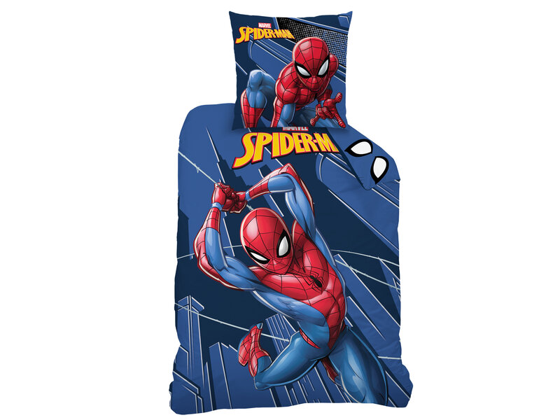 SpiderMan True Hero Duvet Cover - 140 x 200 + 63 x 63 cm - Cotton