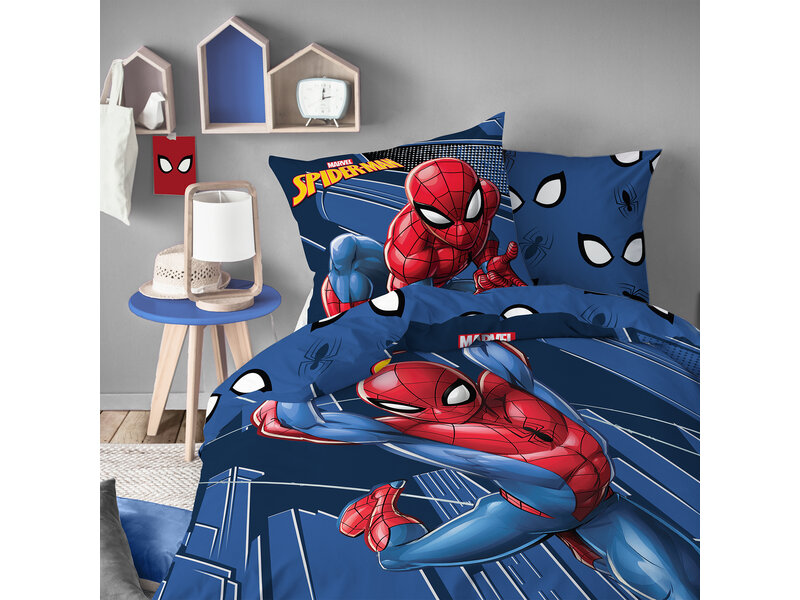 SpiderMan Dekbedovertrek True Hero - 140 x 200 + 63 x 63 cm - Katoen