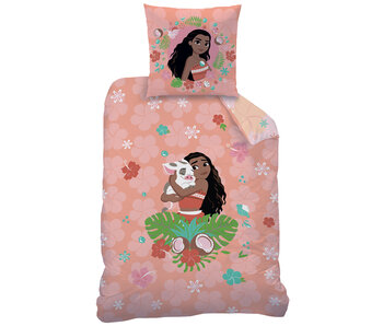 Disney Vaiana Housse de couette Fleur 140 x 200 + 63 x 63 cm Coton