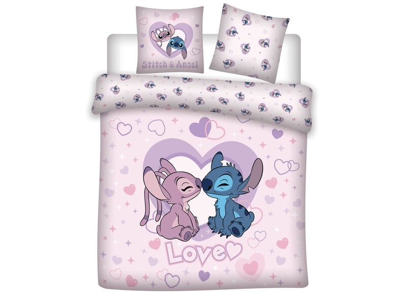 Disney Lilo & Stitch Dekbedovertrek Love - 240 x 220 cm / 65 x 65 cm - Polycotton