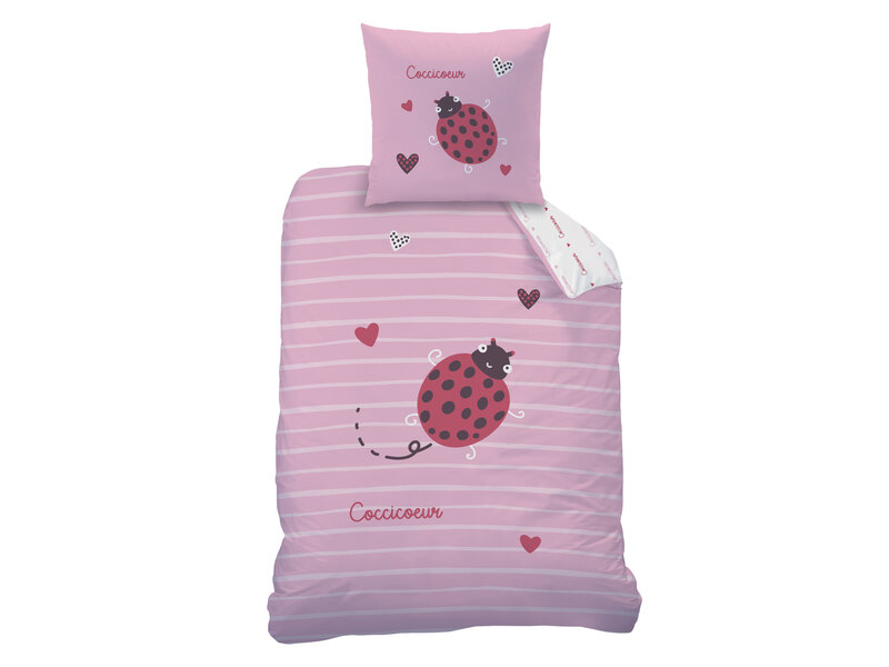 Matt & Rose Dekbedovertrek Coccicoeur - Eenpersoons - 140 x 200 + 63 x 63 cm - Katoen