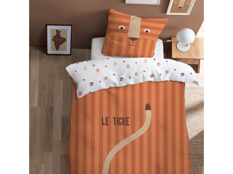 Matt & Rose Housse de couette Le Tigre - 1 personne - 140 x 200 + 63 x 63 cm - Coton