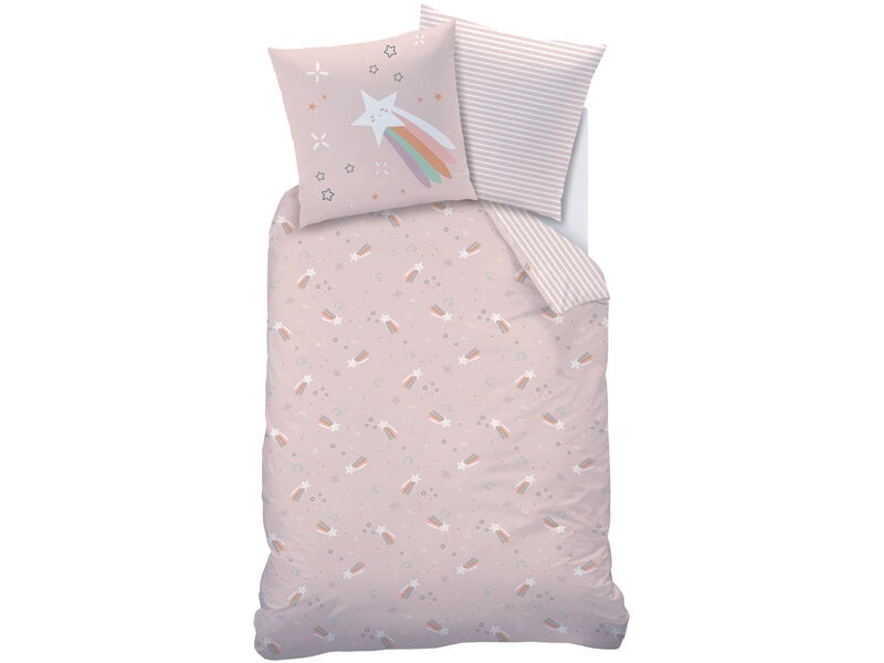 Matt & Rose Sternen-Bettbezug – Einzelbett – 140 x 200 + 63 x 63 cm – Baumwolle
