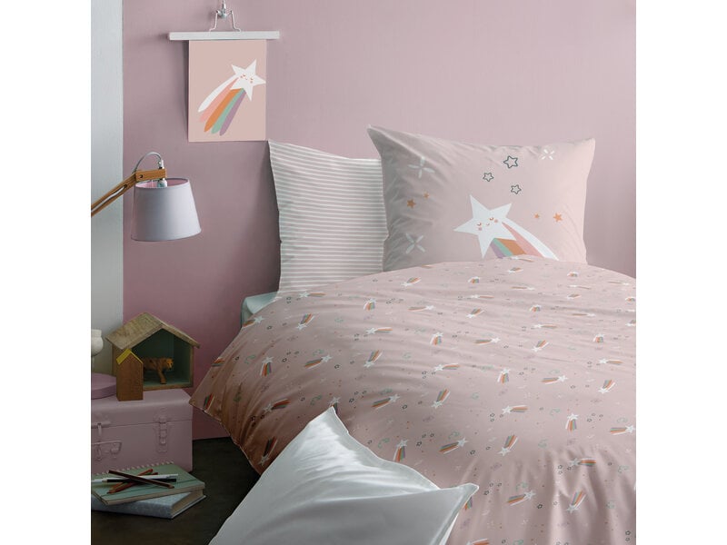 Matt & Rose Housse de couette à étoiles - 1 personne - 140 x 200 + 63 x 63 cm - Coton