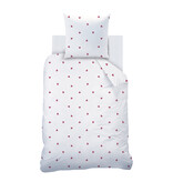 Matt & Rose Housse de couette - Motif cœur - 140 x 200 + 65 x 65 cm - Blanche - Mousseline de coton