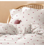 Matt & Rose Duvet Cover - Heart - 140 x 200 + 65 x 65 cm - White - Cotton Muslin