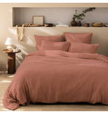 Matt & Rose Dekbedovertrek - Tweepersoons - Terracotta - 200 x 200 + (2x)65 x 65 cm - Mousseline Katoen