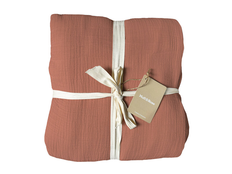 Matt & Rose Bettbezug – Terrakotta – 140 x 200 + 63 x 63 cm – Baumwollmusselin