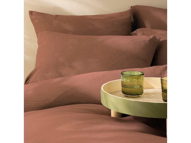 Matt & Rose Housse de couette - Terracotta - 140 x 200 + 63 x 63 cm - Mousseline de coton