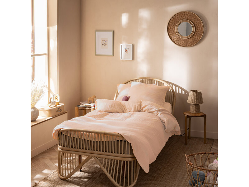 Matt & Rose Dekbedovertrek - Roze - 140 x 200 + 65 x 65 cm - Mousseline Katoen