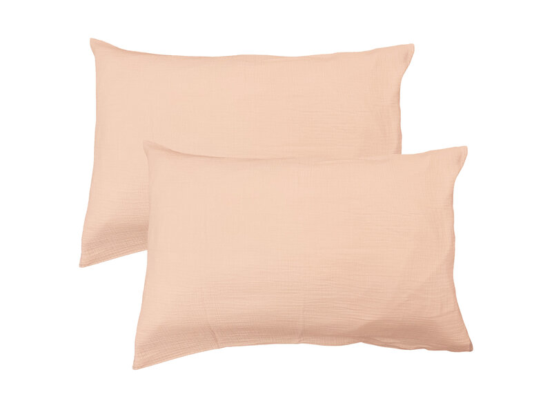 Matt & Rose Set Kussenslopen - Roze - (2x) 50 x 70 cm - Mousseline Katoen