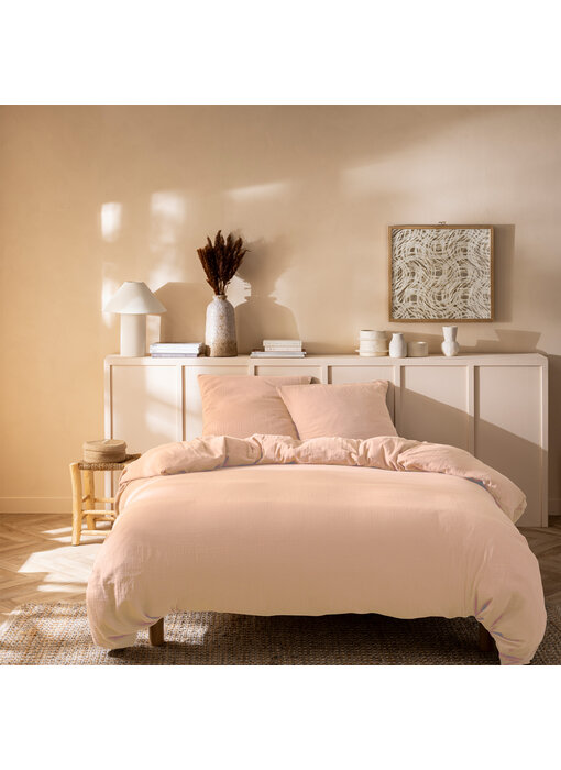Matt & Rose Housse de couette rose 260 x 240 + (2x) 65 x 65 mousseline de coton