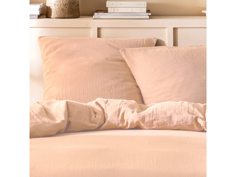 Matt & Rose Housse de couette - Format hôtel - Rose - 260 x 240 + (2x) 65 x 65 cm - Mousseline de coton