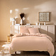 Housse de couette rose 200 x 200 + (2x) 65 x 65 en mousseline de coton