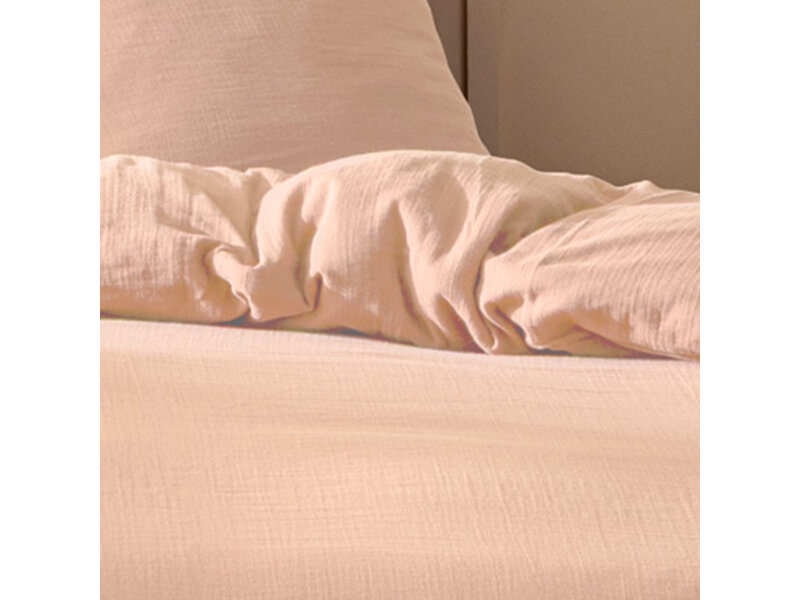 Matt & Rose Housse de couette - Double - Rose - 200 x 200 + (2x) 65 x 65 cm - Mousseline de coton