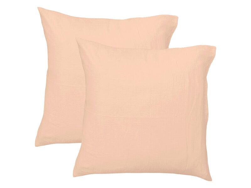 Matt & Rose Dekbedovertrek - Tweepersoons - Roze - 200 x 200 + (2x)65 x 65 cm - Mousseline Katoen