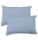 Matt & Rose Lot de 2 taies d'oreiller - Bleu Horizon - 50 x 70 cm - Bleu - Mousseline de coton