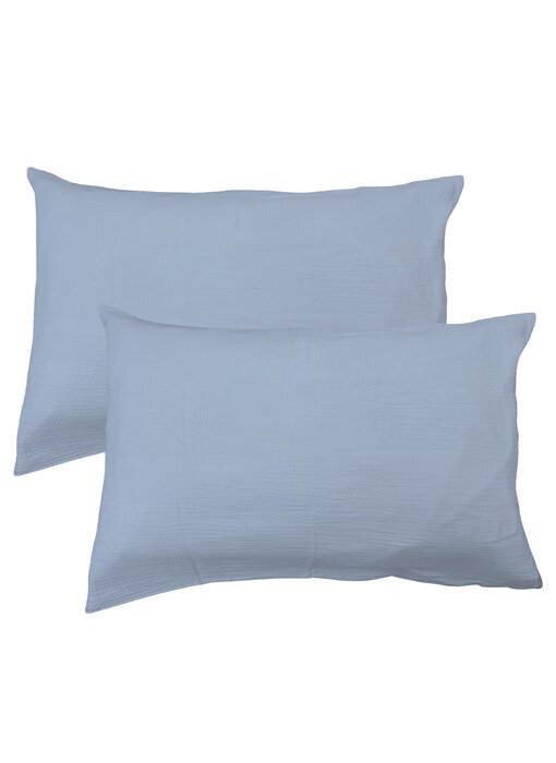 Matt & Rose Set Kussenslopen Bleu Horizon (2) 50 x 70 Mousseline Katoen