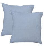 Matt & Rose Set Kissenbezüge „Blue Horizon“ – (2x) 65 x 65 cm – Blau – Baumwollmusselin