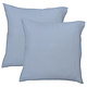 Set Kussenslopen Bleu Horizon (2) 65x65  Mousseline Katoen