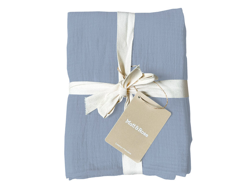 Matt & Rose Set Kussenslopen Blue Horizon  - (2x) 65 x 65 cm - Blauw - Mousseline Katoen