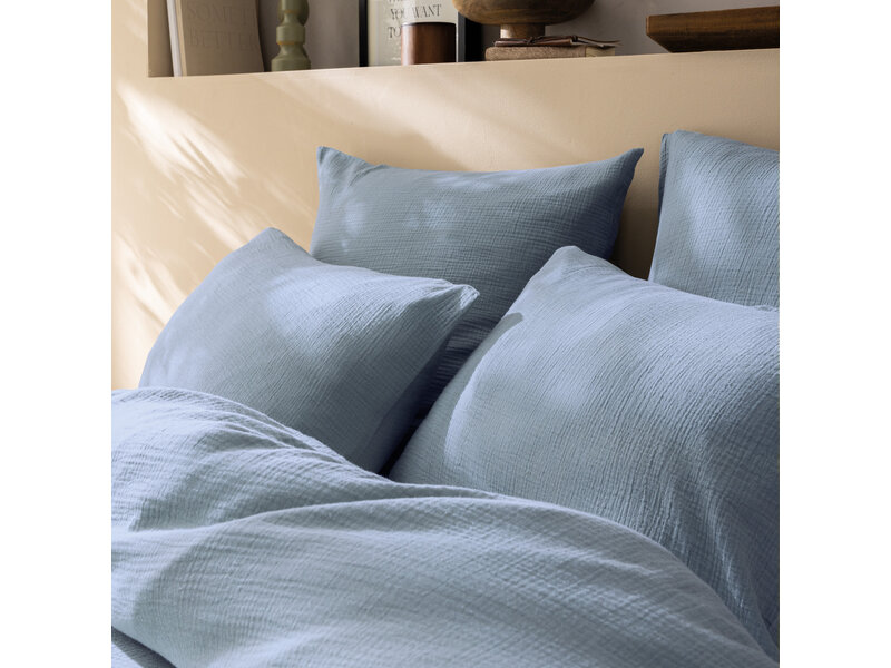 Matt & Rose Set Kussenslopen Blue Horizon  - (2x) 65 x 65 cm - Blauw - Mousseline Katoen