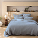 Duvet cover Bleu Horizon 240 x 220 + (2x) 65 x 65 Cotton Muslin