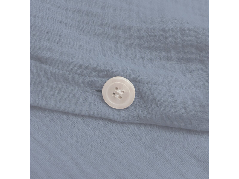 Matt & Rose Housse de couette - King Size - Bleu Horizon - 240 x 220 + (2x) 65 x 65 cm - Bleu - Mousseline de coton