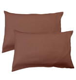 Matt & Rose Kissenbezug-Set – Schokoladenbraun – (2x) 50 x 70 cm – Braun – Baumwollmusselin