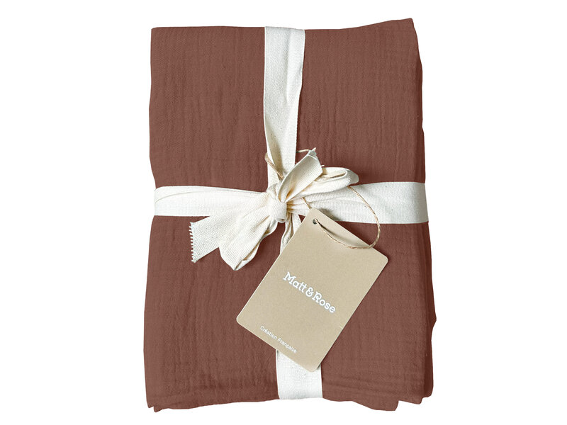 Matt & Rose Kissenbezug-Set – Schokoladenbraun – (2x) 50 x 70 cm – Braun – Baumwollmusselin