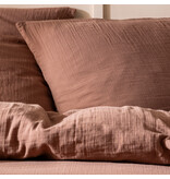 Matt & Rose Set Kussenslopen - Chocolat - (2x) 50 x 70 cm - Bruin - Mousseline Katoen