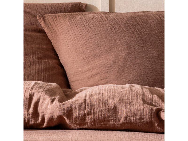 Matt & Rose Set of Pillowcases - Chocolate - (2x) 50 x 70 cm - Brown - Cotton Muslin