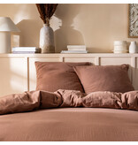 Matt & Rose Dekbedovertrek - Hotelmaat - Chocolat - 260 x 240 + (2x)65 x 65 cm - Bruin - Mousseline Katoen